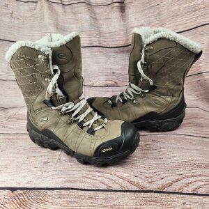 Oboz Bridger 9" Insulated Waterproof Hiking Boots Womens Size 8 W Wide